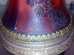 Paire de vase abel combe pâte de verre gravé acide fin XIXème art nouveau gallé