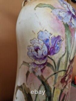 Paire de vase en porcelaine Turn Teplitz RSTK Amphora Autriche fleur Art Nouveau