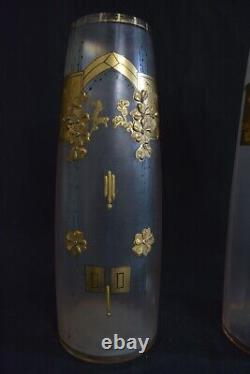 Paire de vase obus émaillée. Art Nouveau