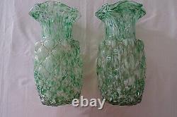 Paire de vase verre Clichy Legras art nouveau