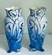 Paire de vases Art Nouveau décor aux iris Manufacture Impériale de Nimy