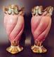 Paire de vases Art Nouveau en Céramique Mouzins Lecat tbe 1900 30 cm Barbotine