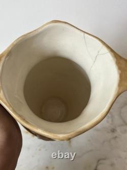 Paire de vases anciens Barbotine Art Nouveau Gustave de Bruyn, Fives Lille