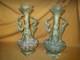 Paire de vases art nouveau en régule patine plusieurs tons / signés