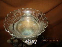 Paire de vases art nouveau en régule patine plusieurs tons / signés