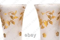 Paire de vases aux fleurs or Art Nouveau par Saint-Louis. Art Nouveau vases