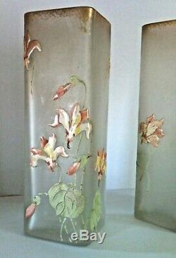 Paire de vases émaillés Art-nouveau de Legras Montjoie St Denis