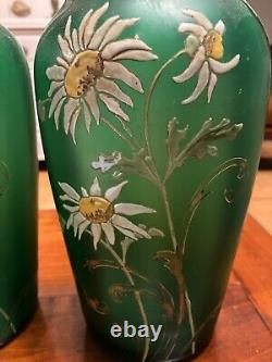 Paire de vases en pâte de verre (Montjoye Art nouveau)