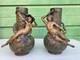 Paire de vases régule patine bronze Louis Moreau Art Nouveau fin 19ème