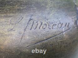 Paire de vases régule patine bronze Louis Moreau Art Nouveau fin 19ème