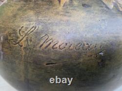 Paire de vases régule patine bronze Louis Moreau Art Nouveau fin 19ème