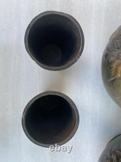 Paire de vases régule patine bronze Louis Moreau Art Nouveau fin 19ème