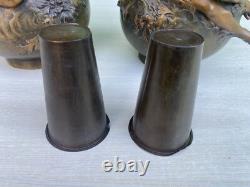 Paire de vases régule patine bronze Louis Moreau Art Nouveau fin 19ème