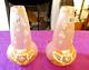 Paire de vases soliflore pate de verre émaillée 1900 art nouveau Legras