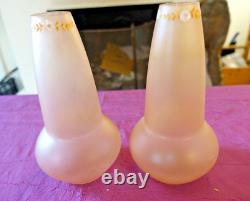 Paire de vases soliflore pate de verre émaillée 1900 art nouveau Legras