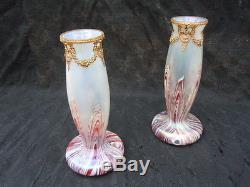 Paire de vases verre irisé d'époque Art Nouveau glass Kralik Wilhelm