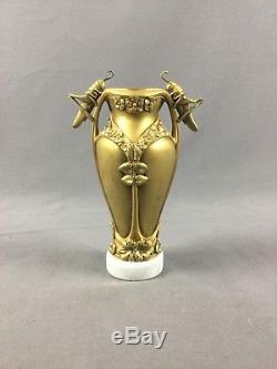 Par A. M. Paignant Vase en bronze doré sur marbre Art Nouveau Jugendstil
