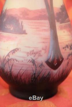 Paul Nicolas D'Argental vase en verre artistique Art Nouveau à collectionner