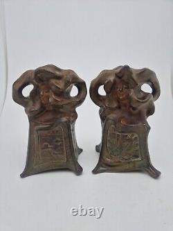 Paul PHILIPPE Paire de VASES Soliflores signés ART NOUVEAU Fin XIXe Début XXe