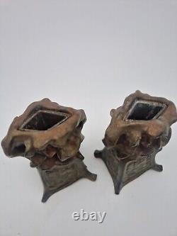 Paul PHILIPPE Paire de VASES Soliflores signés ART NOUVEAU Fin XIXe Début XXe