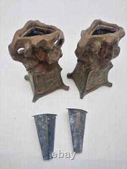 Paul PHILIPPE Paire de VASES Soliflores signés ART NOUVEAU Fin XIXe Début XXe