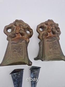 Paul PHILIPPE Paire de VASES Soliflores signés ART NOUVEAU Fin XIXe Début XXe