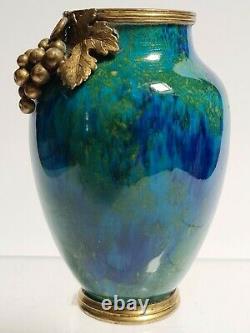 Petit Vase Faïence de Sèvres (fabrique Paul Millet) monture Art Nouveau 19e