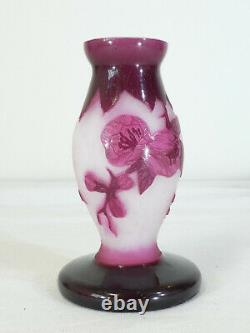 Petit Vase ou pied de lampe DELATTE NANCY en Pate de verre 15 cm ART NOUVEAU