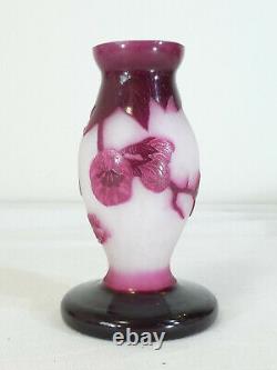 Petit Vase ou pied de lampe DELATTE NANCY en Pate de verre 15 cm ART NOUVEAU
