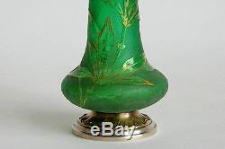 Petit vase Daum Nancy, monture argent, fin XIX ème, signé