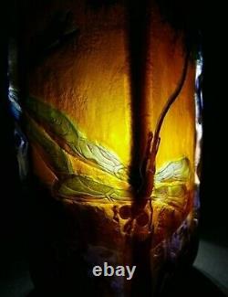 Petit vase Gallé aux libellules Art Nouveau