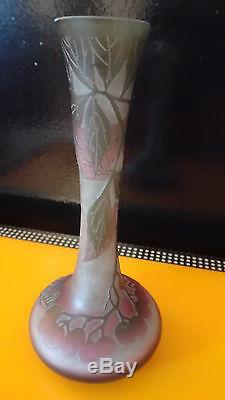 Petit vase art nouveau pate de verre G. Raspiller