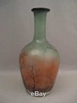 Petit vase en verre émaillé d'après Legras époque Art nouveau