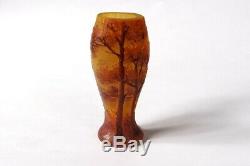 Petit vase miniature pâte verre Daum Nancy paysage lacustre Art Nouveau 19è