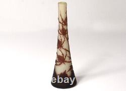 Petit vase soliflore pâte verre Richard Loetz chardons Art Nouveau XXè