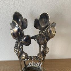 Porte Vase Art Nouveau Jugendstil Allemand WMF Poiconné Métal Argenté