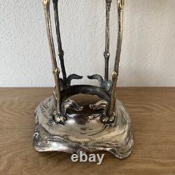 Porte Vase Art Nouveau Jugendstil Allemand WMF Poiconné Métal Argenté