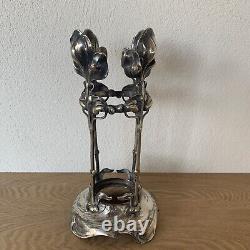 Porte Vase Art Nouveau Jugendstil Allemand WMF Poiconné Métal Argenté