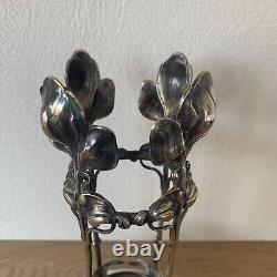 Porte Vase Art Nouveau Jugendstil Allemand WMF Poiconné Métal Argenté