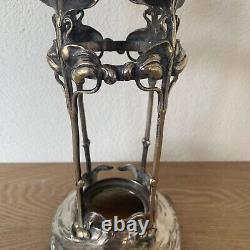 Porte Vase Art Nouveau Jugendstil Allemand WMF Poiconné Métal Argenté