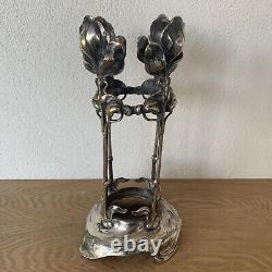 Porte Vase Art Nouveau Jugendstil Allemand WMF Poiconné Métal Argenté