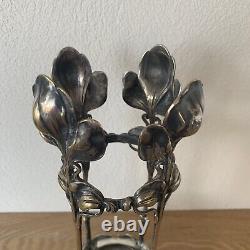 Porte Vase Art Nouveau Jugendstil Allemand WMF Poiconné Métal Argenté