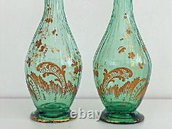 RARE Paire de VASES Emaillés Or Style Louis XV Rocaille Art-Nouveau ca 1900