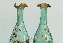 RARE Paire de VASES Emaillés Or Style Louis XV Rocaille Art-Nouveau ca 1900