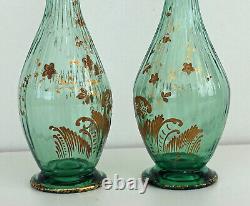 RARE Paire de VASES Emaillés Or Style Louis XV Rocaille Art-Nouveau ca 1900