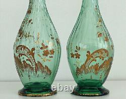 RARE Paire de VASES Emaillés Or Style Louis XV Rocaille Art-Nouveau ca 1900