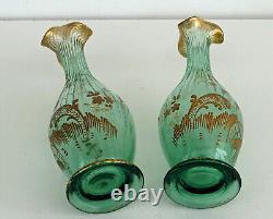 RARE Paire de VASES Emaillés Or Style Louis XV Rocaille Art-Nouveau ca 1900