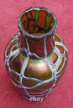 RARE Vase en pâte de verre irisé Art Nouveau Loetz Kralik Palm Koenig 1900