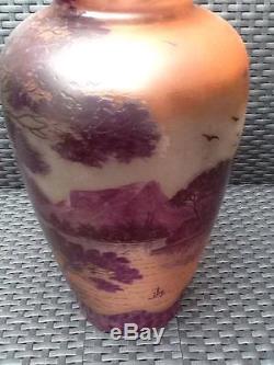 RARE Vase pate de verre 40 cm val daum Verrerie de Lorraine, Ep Art Nouveau