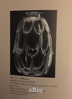 Rene Lalique Rare Vase En Verre Opalescent Modele Perles Art Nouveau Art Deco
